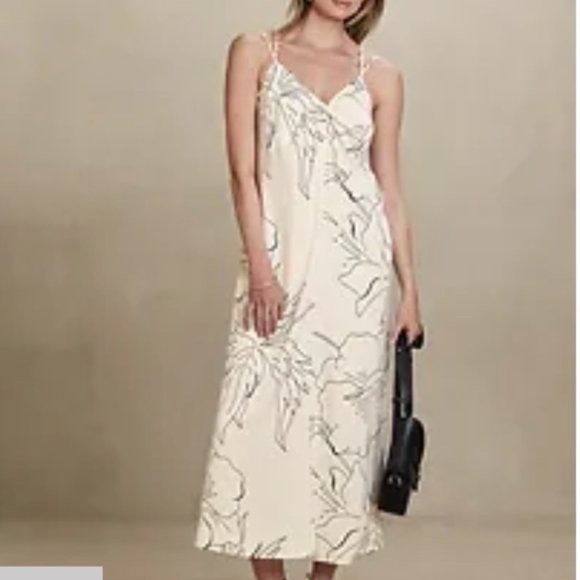 Banana Republic Factory Twist-Front Maxi Slip Dress, Color: Stonewashed, Size S - Picture 3 of 8